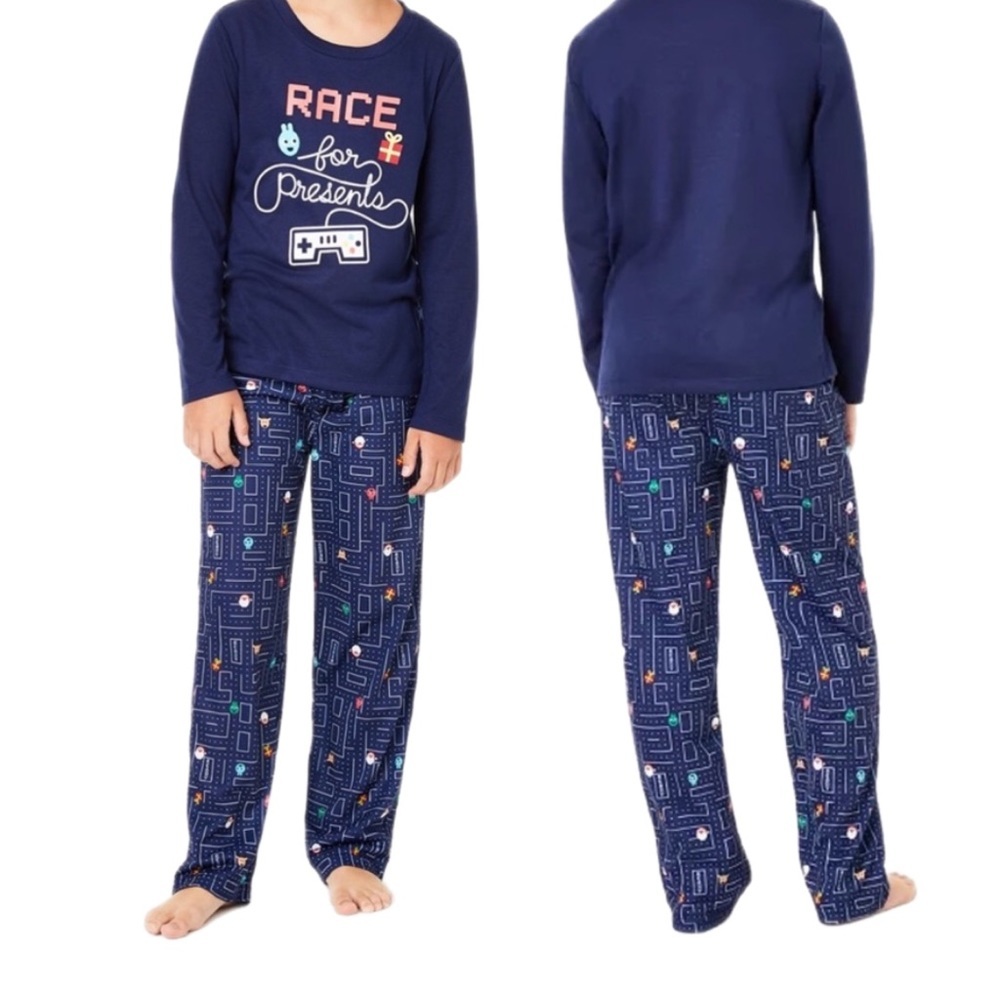 Family Matching - Kids Race 4 Presents Pajama Set NWT!